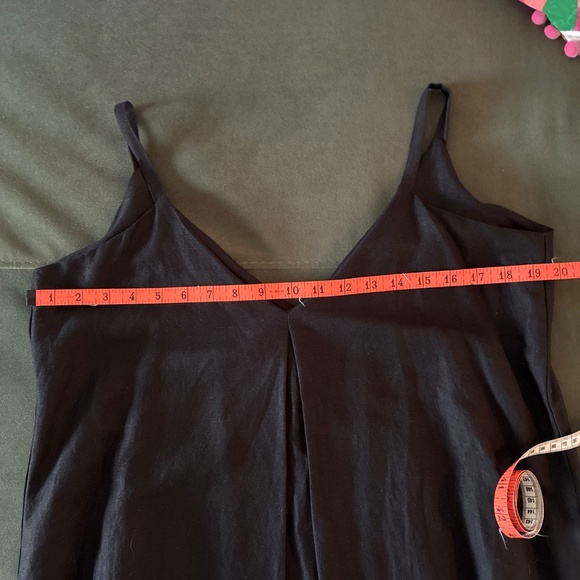 NWT Loft strappy vneck black linen midi dress 6P M - Picture 4 of 6